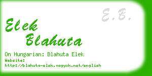 elek blahuta business card